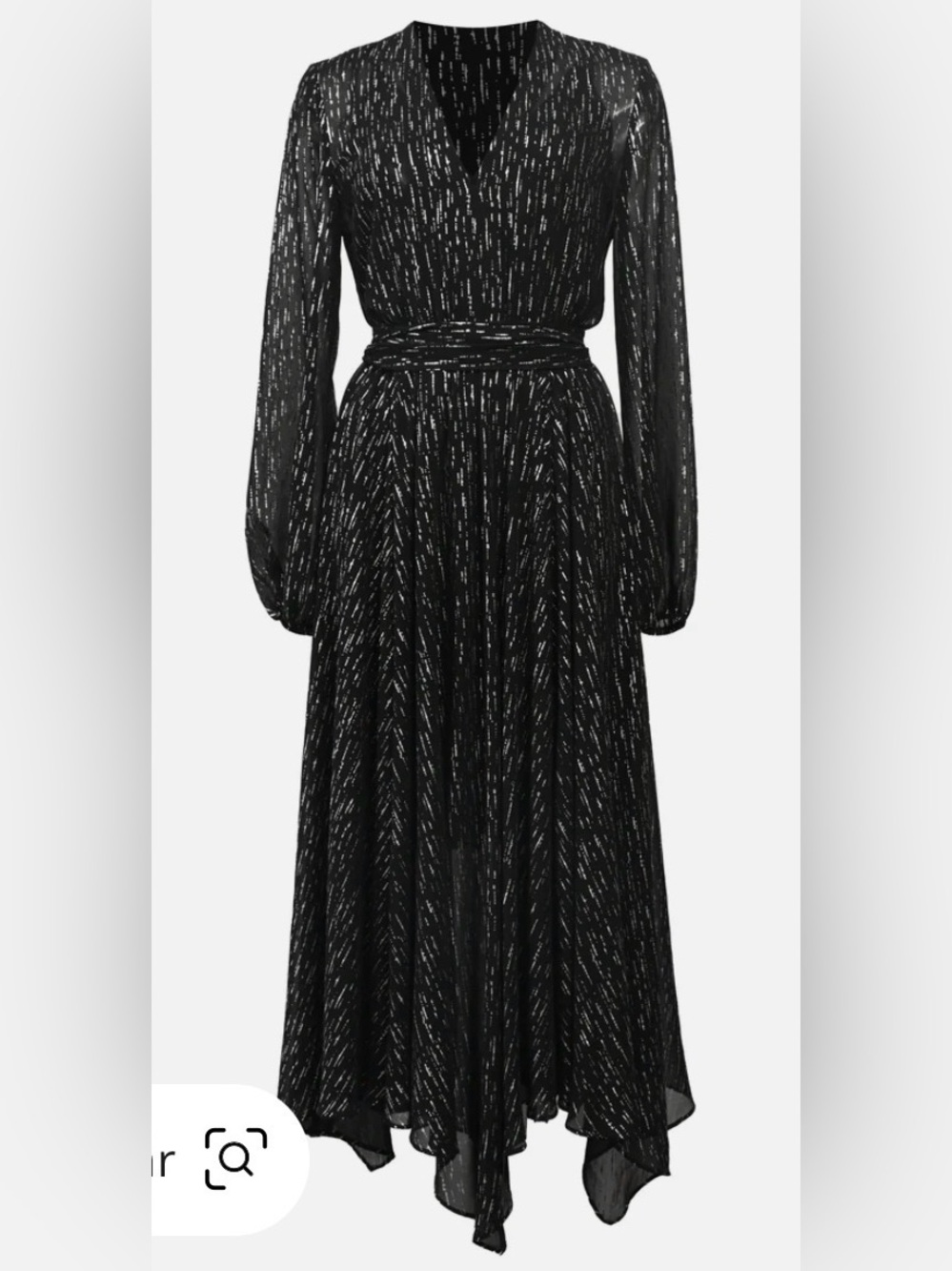 Maje Metallic Dress in Noir